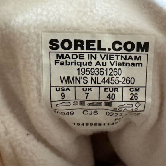 SOREL EXPLORER II LIL JOAN COZY SHERPA WATERPROOF BOOTS SIZE 9 SAND & PINK NWOB - Picture 12 of 13